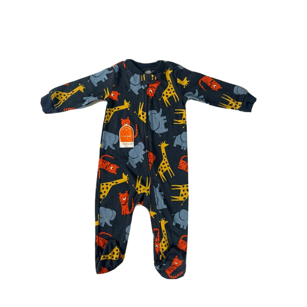 NWT Just One You Made By Carter’s  One Piece Footed Pajamas Size 9M-Safari Theme
